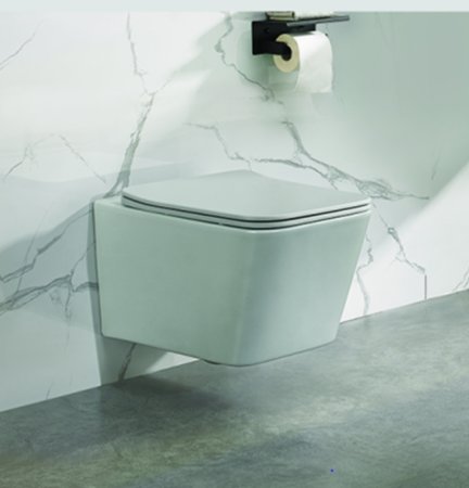 Унитаз подвесной SantiLine SL-5007MG с микролифтом, серый матовый 