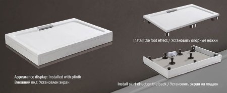 Душевой поддон из искусственного камня WeltWasser WW TRS 14090 STONE-WT 140x90 10000004375 Белый 