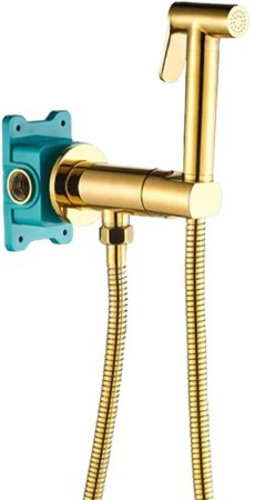 Гигиенический душ со смесителем ALMAes Agata AL-877-08 Золото 