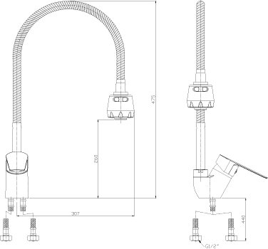 Смеситель Rossinka S35-26 Хром 
