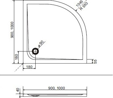 Поддон для душа Excellent Sense 90х90 