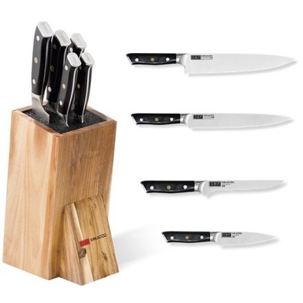 Набор из 4 ножей Omoikiri Yamata + универсальная подставка 4996231 