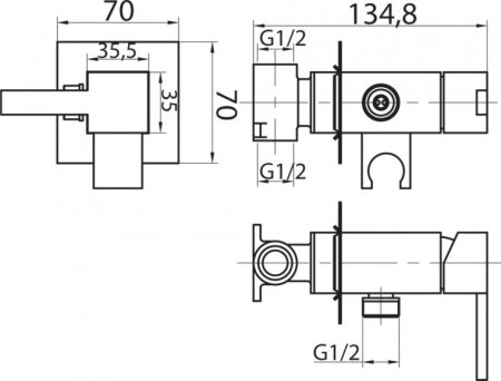 Смеситель Cezares CZR-DA2-01 С ВНУТРЕННЕЙ ЧАСТЬЮ, для гигиенического душа, хром 