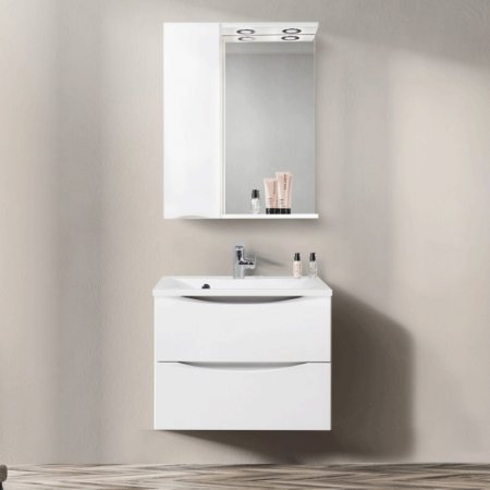 Зеркало со шкафом BelBagno MARINO-SPC-700/750-1A-BL-P-L 70 с подсветкой Bianco Lucido 