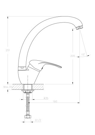 Смеситель для кухни HAIBA HB4103-2K 