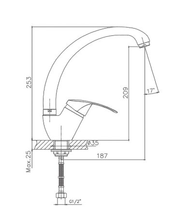 Смеситель для кухни HAIBA CRON CN4121-2 