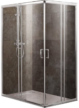 Душевая стенка BelBagno Unique FIX 80 профиль Хром стекло прозрачное 