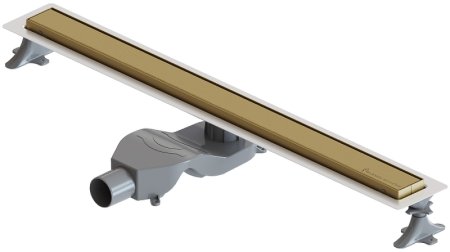 Душевой лоток Boheme Premium Linear 80 982-80-MG с решеткой Золото матовое 