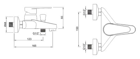 Смеситель Zorg Inox Viki-W для ванны с душем 