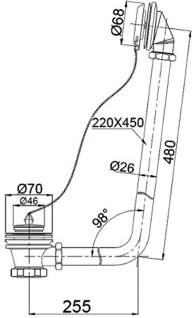 Слив-перелив BelBagno BB567-OVF-CRM click-clack Хром 