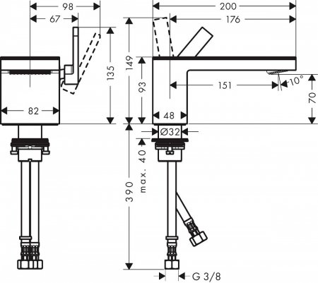 Смеситель Axor MyEdition 47010000 для раковины 
