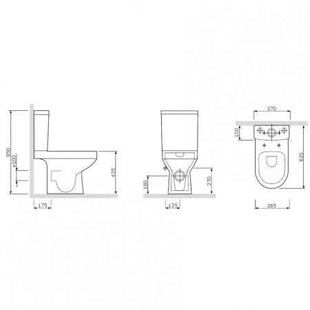 Унитаз-компакт AM.PM Spirit C708600SC с бачком и сиденьем Микролифт 