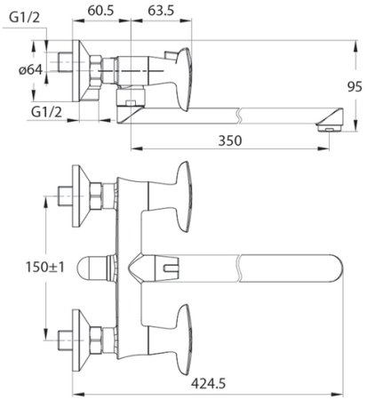 Смеситель для ванны IDDIS Copter (COPSBL2i10WA) 