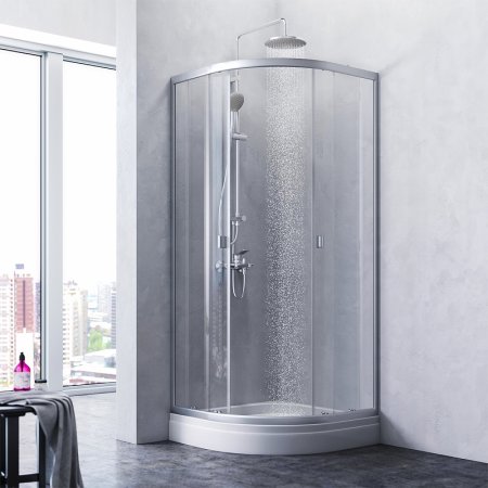 Душевой уголок AM.PM X-Joy Twin Slide 80x80 W88G-205-080MT без поддона профиль матовый Хром стекло прозрачное 