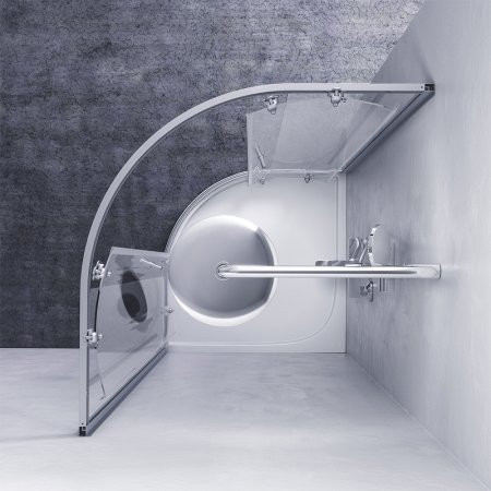 Душевой уголок AM.PM X-Joy Twin Slide 80x80 W88G-205-080MT без поддона профиль матовый Хром стекло прозрачное 