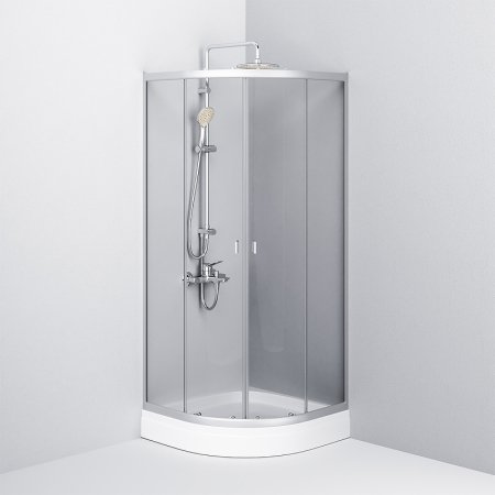 Душевой уголок AM.PM X-Joy Twin Slide 80x80 W88G-205-080MT без поддона профиль матовый Хром стекло прозрачное 