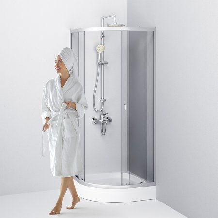 Душевой уголок AM.PM X-Joy Twin Slide 80x80 W88G-205-080MT без поддона профиль матовый Хром стекло прозрачное 