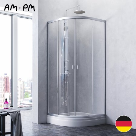 Душевой уголок AM.PM X-Joy Twin Slide 80x80 W88G-205-080MT без поддона профиль матовый Хром стекло прозрачное 