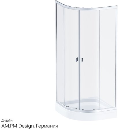 Душевой уголок AM.PM X-Joy Twin Slide 80x80 W88G-205-080MT без поддона профиль матовый Хром стекло прозрачное 