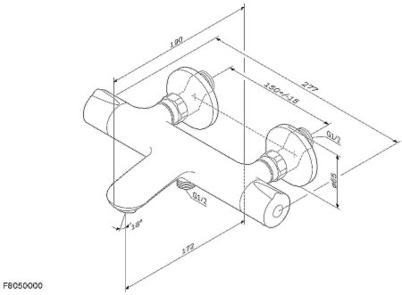 Смеситель для ванны AM.PM Like F8050000 с термостатом Хром 