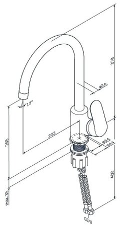 Смеситель для кухни AM.PM Like F8007133 Белый 