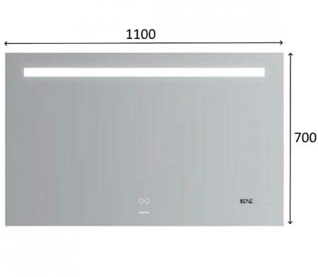 Зеркало Gappo 110 G604-11 с подсветкой с сенсорным выключателем, подогревом и часами 