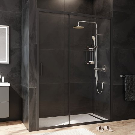 Душевая дверь AM.PM Gem 140 W90G-140-1-195BT профиль Черный матовый стекло прозрачное 