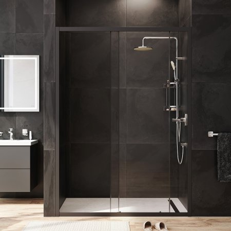 Душевая дверь AM.PM Gem 140 W90G-140-1-195BT профиль Черный матовый стекло прозрачное 