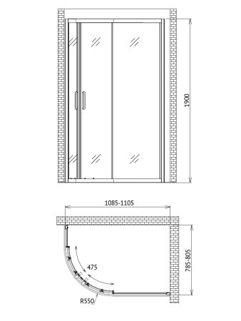 Душевой уголок Gemy Victoria S30212 