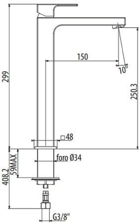 Смеситель для раковины Gattoni Kubik 2584/25C0 Хром 