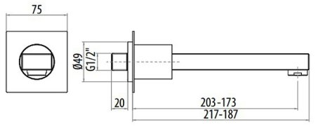 Излив для смесителя Gattoni Kubik 2595/25C0 Хром 