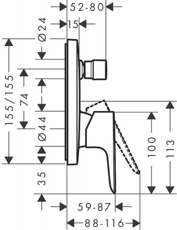 Смеситель для душа Hansgrohe Talis E 71745990 Золото полированное 