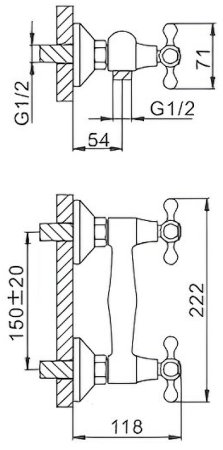Смеситель для душа Frap H08 F2008 Хром 