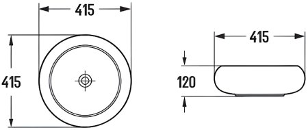 Раковина-чаша Comforty 415 114MH 00-00012229 Светло-серая матовая 