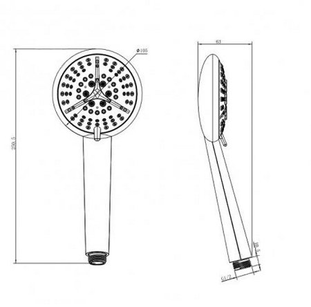 Ручной душ Koller Pool SH0536 Хром 