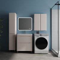 Тумба напольная STYLELINE "Бергамо мини 70" (2 ящ.) Люкс Плюс антискрейтч карамель с раковиной Каре Люкс МИНИ 700х350