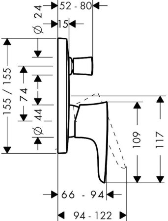 Смеситель для душа Hansgrohe PuraVida 15447000 Хром 