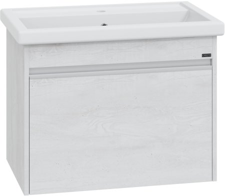 Тумба Санта Уран 70 подвесной светлый с умывальником Фостер 70 
