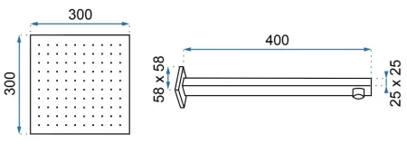 Верхний душ 300 мм Rea Square REA-P0650 