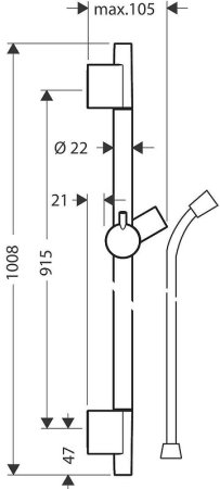 Душевая штанга Hansgrohe Unica S Puro 28631340 Шлифованный черный 