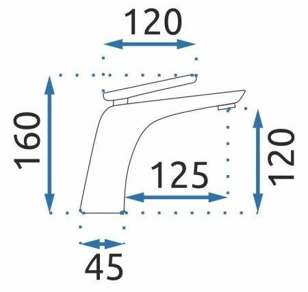 Смеситель для раковины без донного клапана Rea Jager REA-B5120 