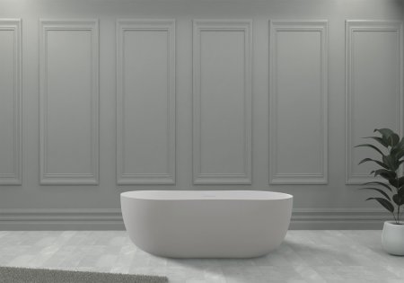 Ванна из искусственного камня ABBER Stein AS9604 белая матовая 