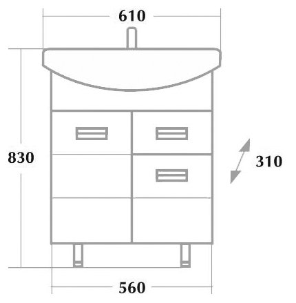 Тумба с раковиной Onika Балтика 60.12 