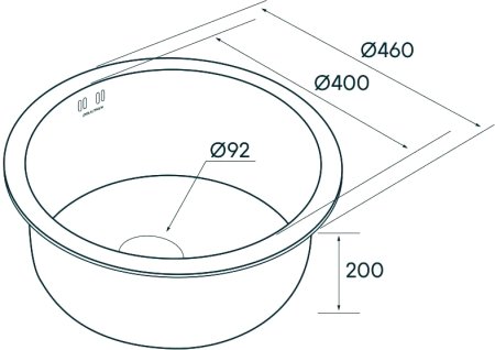 Мойка кухонная Paulmark Werra PM404646-BS брашированная нержавеющая сталь 