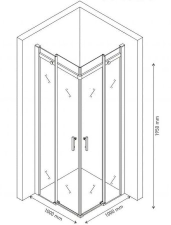 Душевой уголок Berges Melita 100х100 061024 профиль Хром стекло прозрачное 