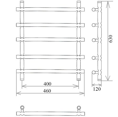 Полотенцесушитель водяной Ника Bubble 3 ЛБ1 60x40 