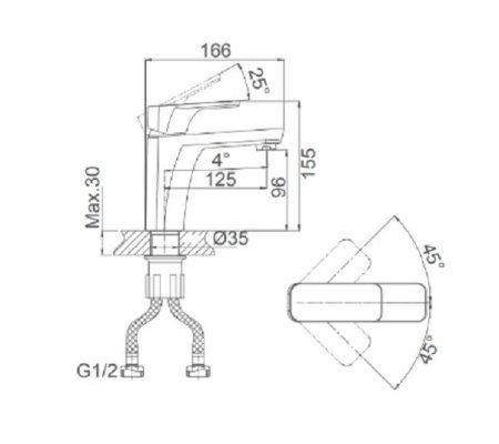 Смеситель D&K Berlin Technische DA1432126 для раковины, белый 