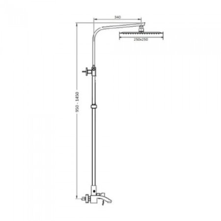 Душевая система с верхним душем HANSEN H33044G Сатин 
