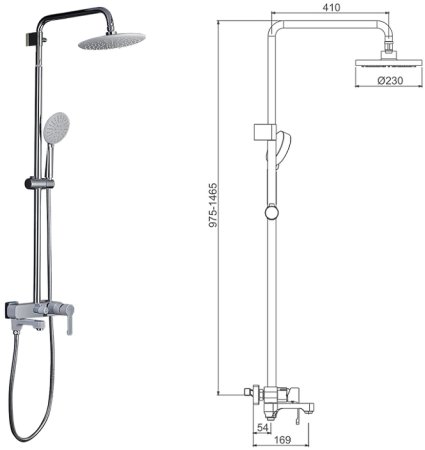 Душевая система Gappo G02-8 G2402-8 Белая Хром 
