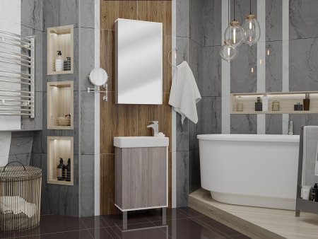 Тумба под раковину Aquaton Эмма 45 1A221601EAD80 Белый Дуб наварра 